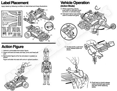 Kenner M.A.S.K. Firefly Instruction US middle
